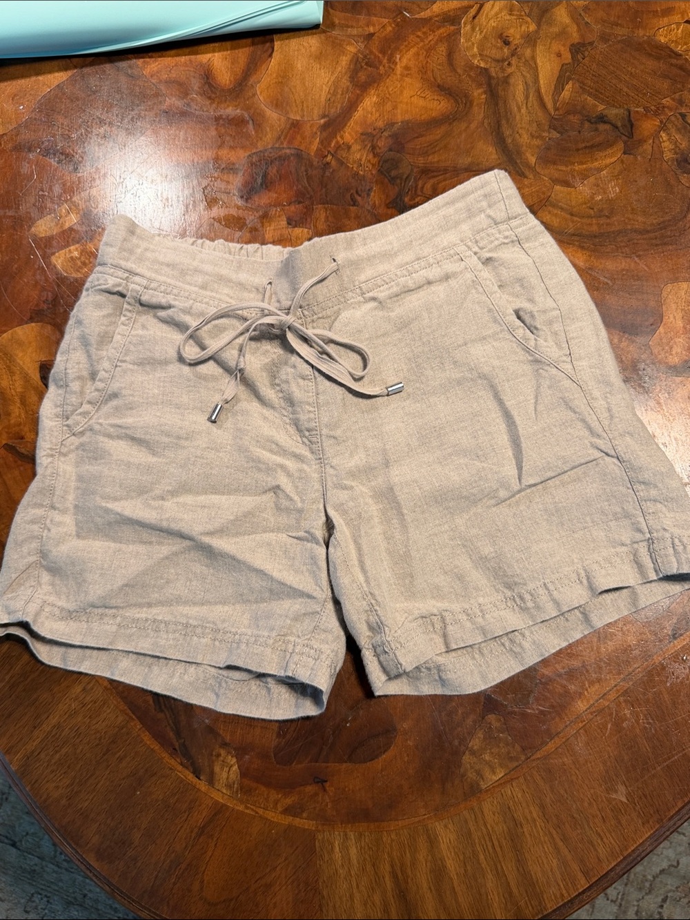 Tommy Bahama Beige Drawstring Linen Shorts
